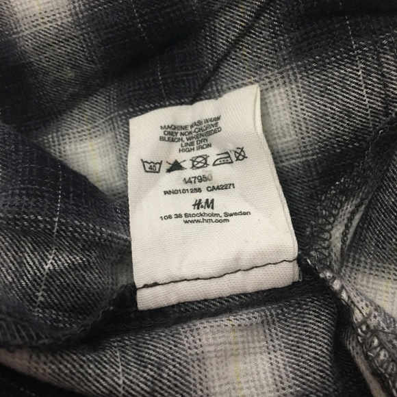 H&M Conscious 100% Organic Cotton Buffalo Plaid Jumper Dress Tunic Pockets - Picture 12 of 16